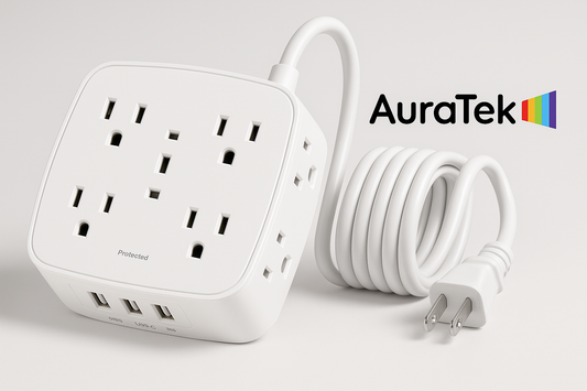 6ft Power Strip with 8 Outlets & 4 USB Ports w/ Wall mount